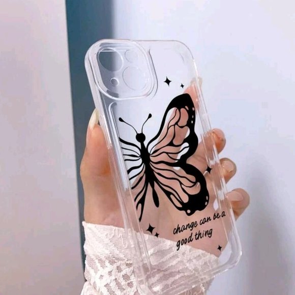 Butterfly Clear Case For iPhone 14 Pro  + FREE Glass Protector - Picture 2 of 3